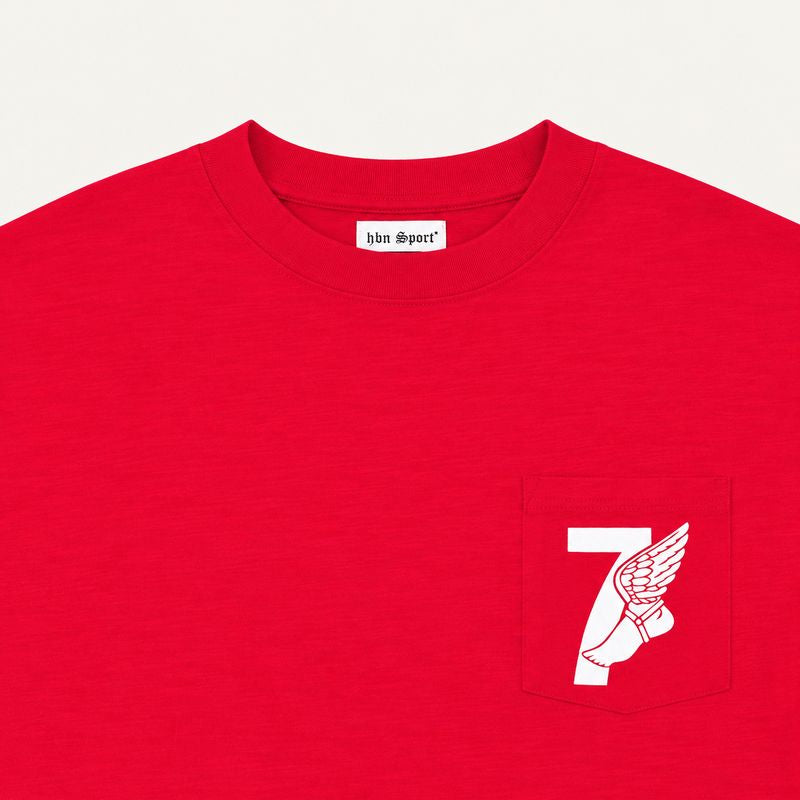 Winged foot slub cotton long sleeve tee (red)