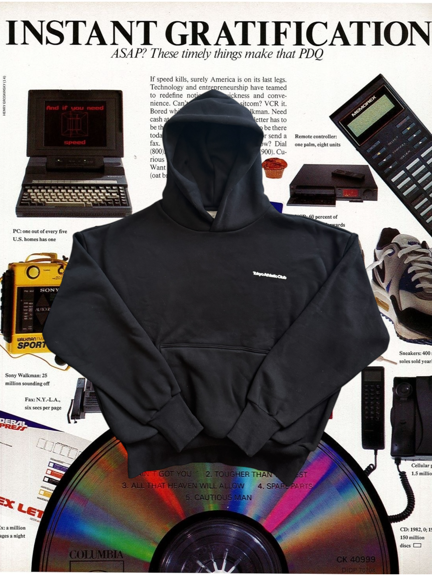 Tokyo Athletic Club basic logo cropped hoodie