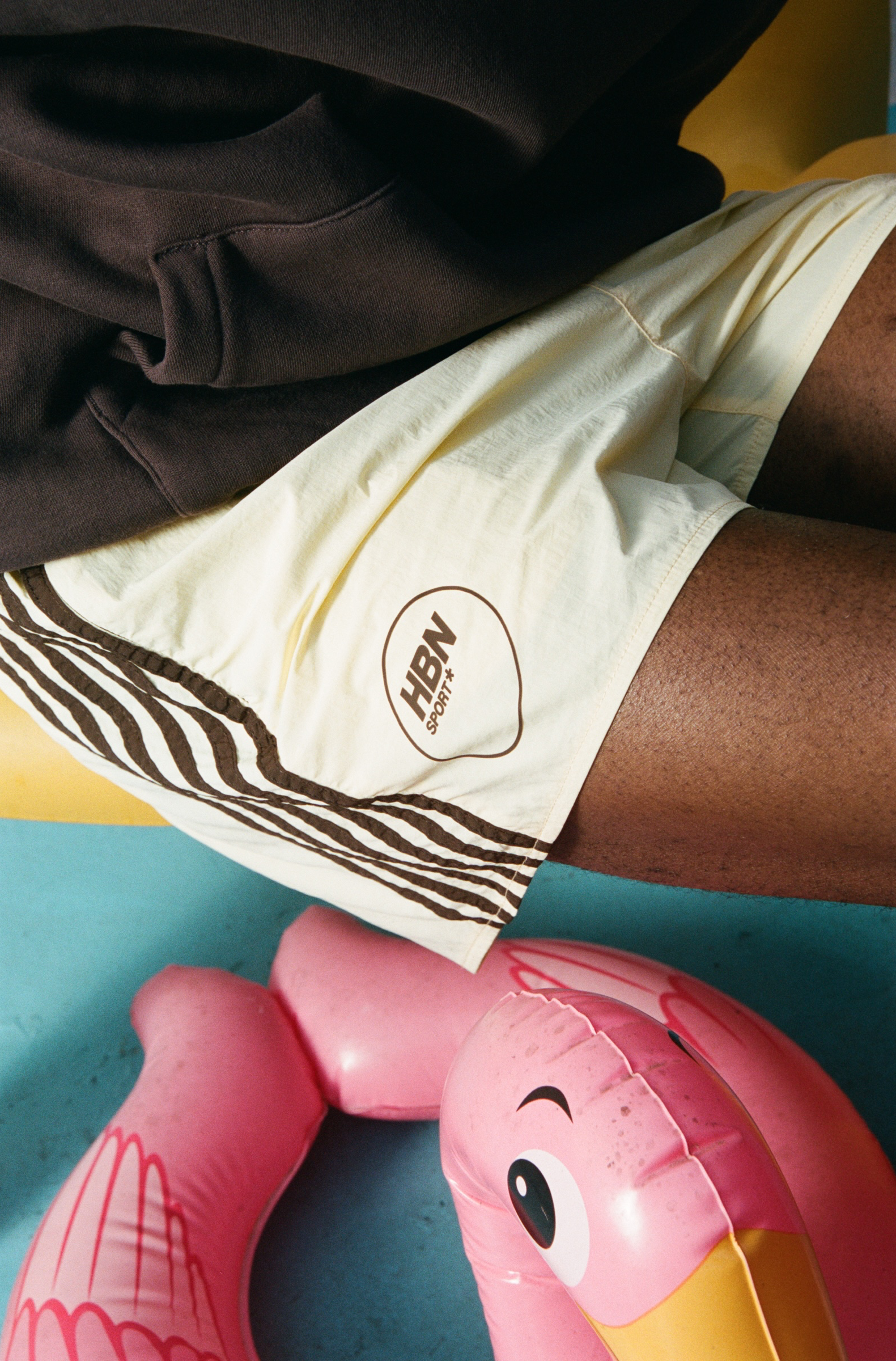 Baby Yellow Nylon track shorts