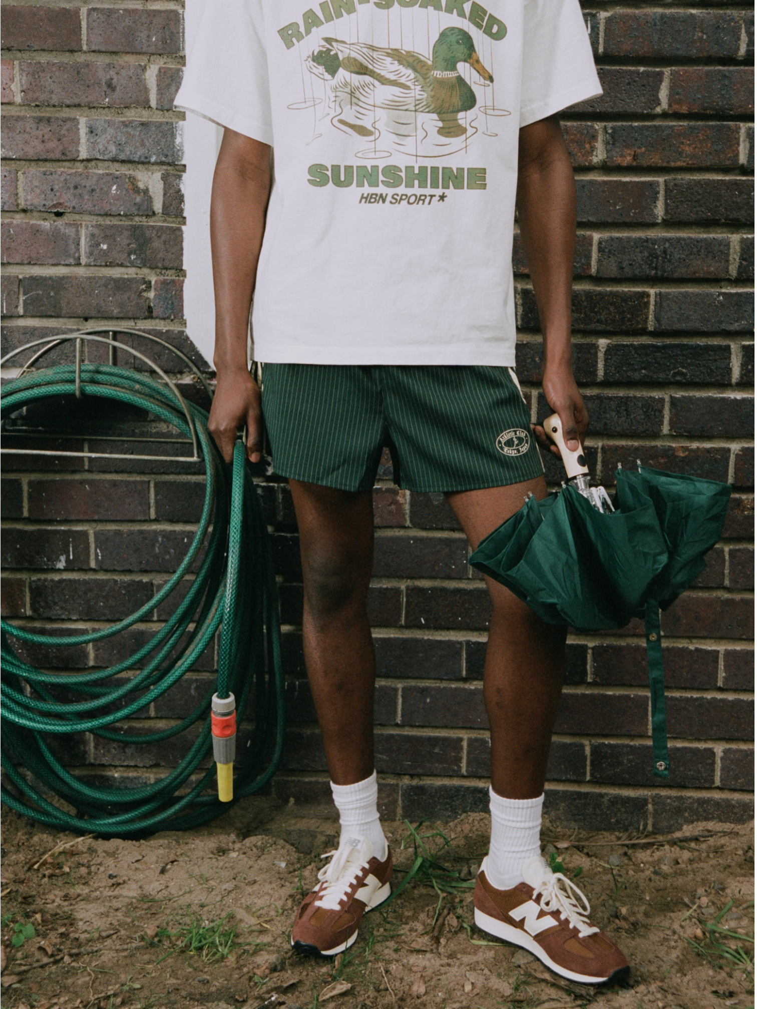 Varsity Pinstripe shorts (Green and baby yellow)