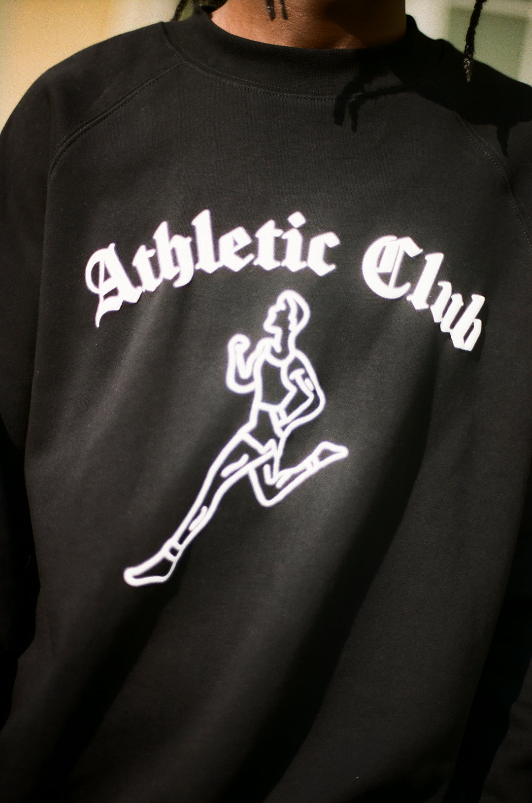 Athletic Club Track & Field* Raglan Sweatshirt (Black)
