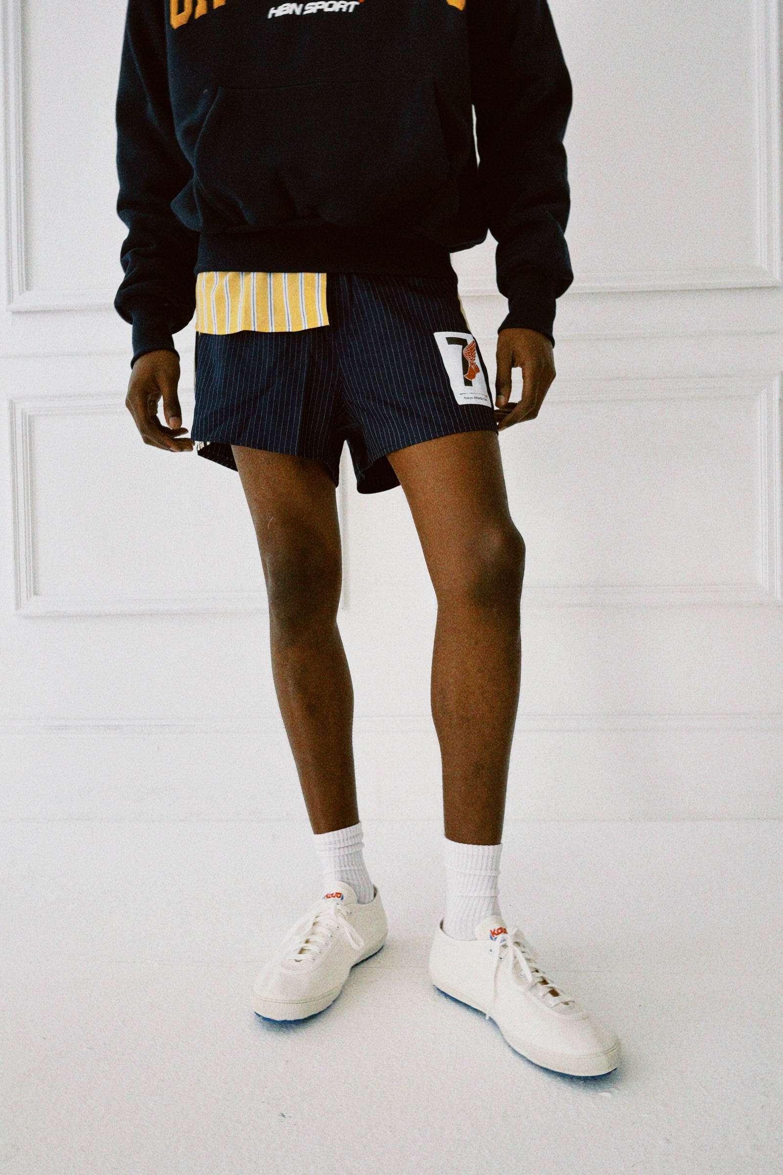 Clubhouse Shorts (Navy blue & Baby Yellow)