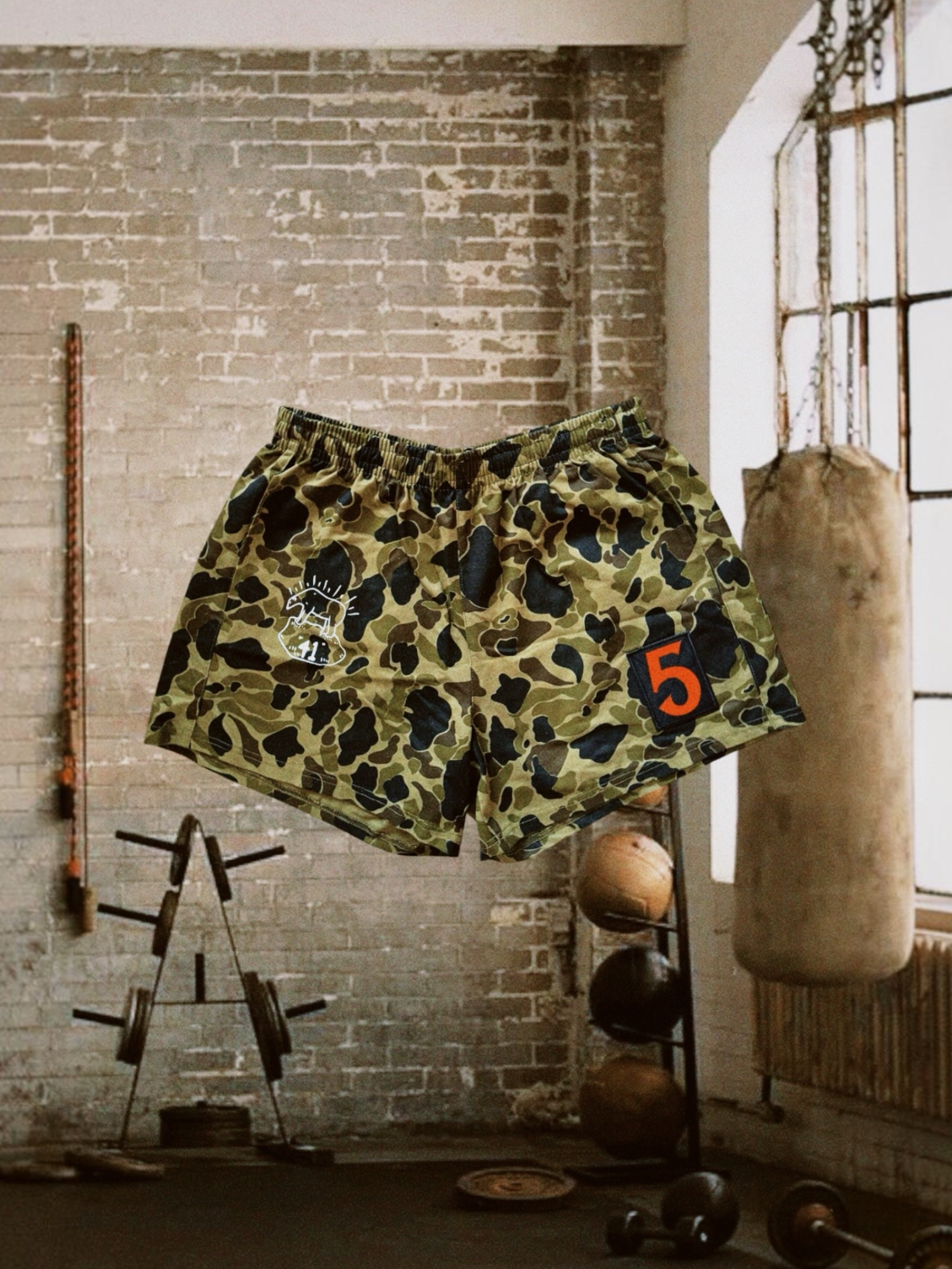 Army Gym Camo rugby shorts
