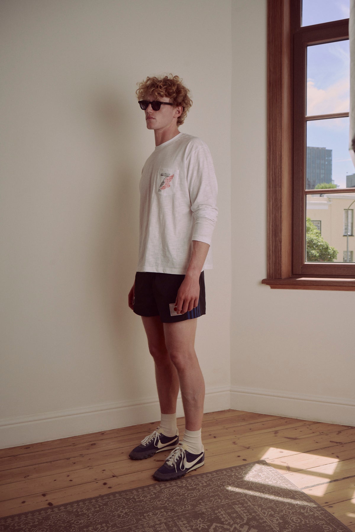 Winged foot slub cotton long sleeve (white)