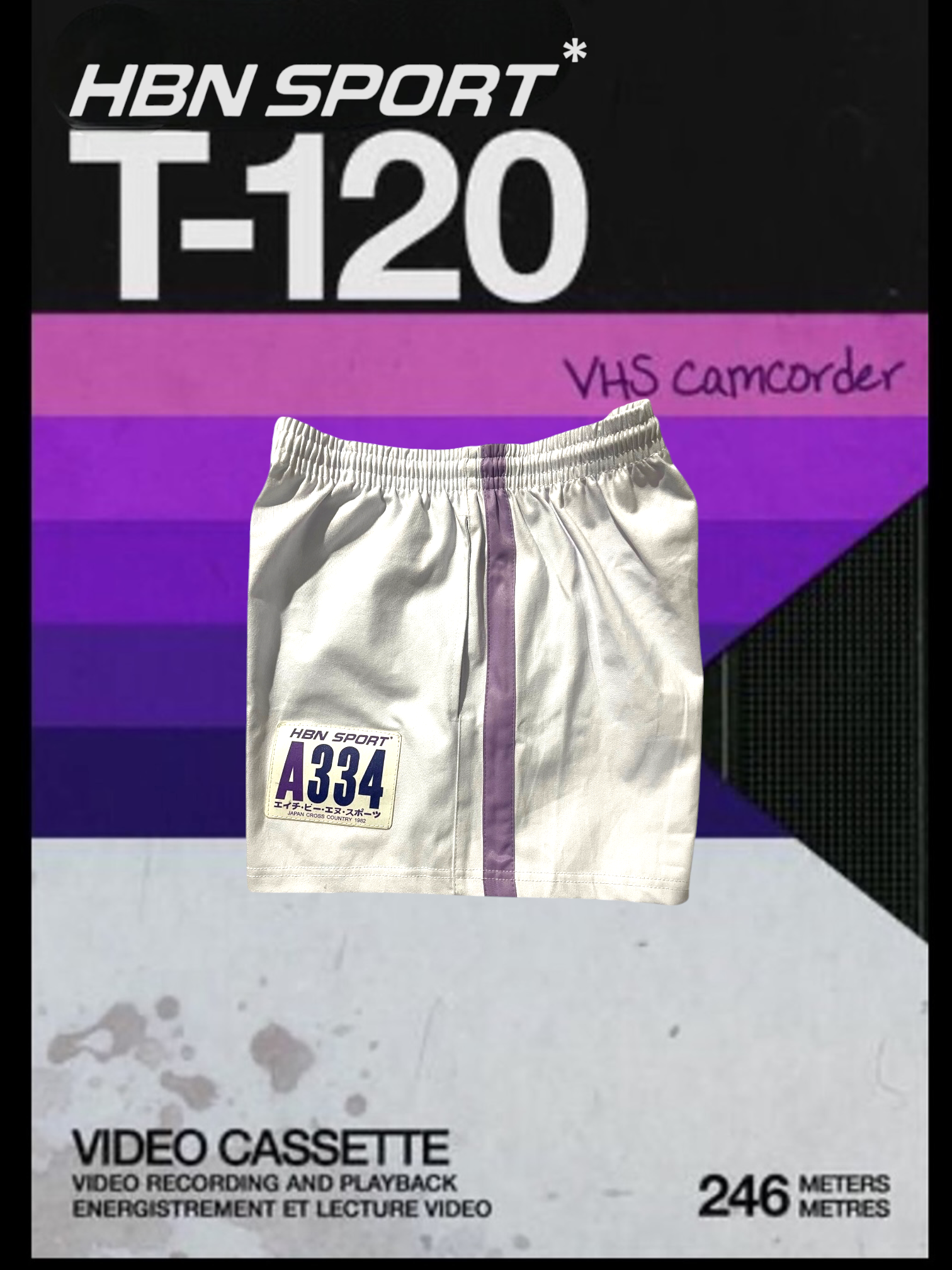 Cross Country Cotton Shorts (white and lilac)
