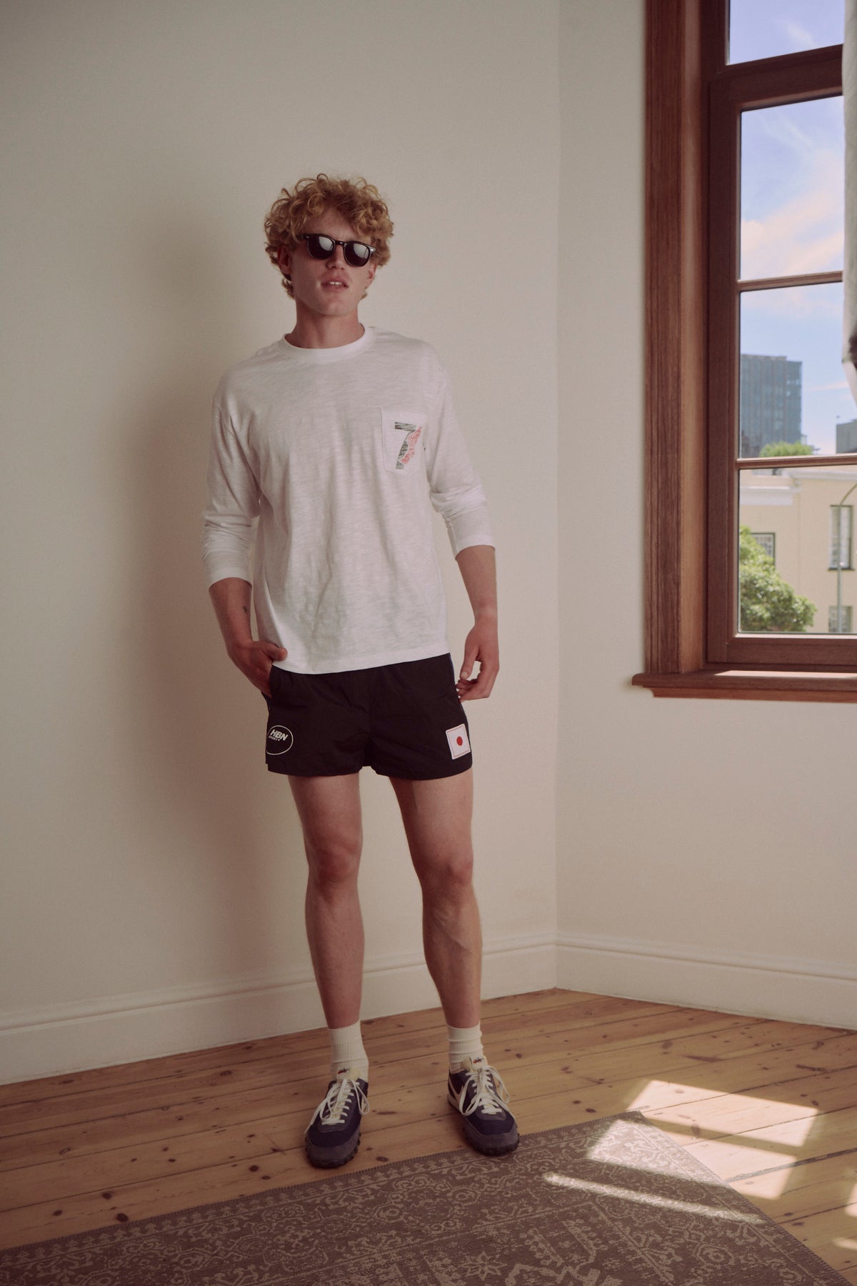 Winged foot slub cotton long sleeve (white)