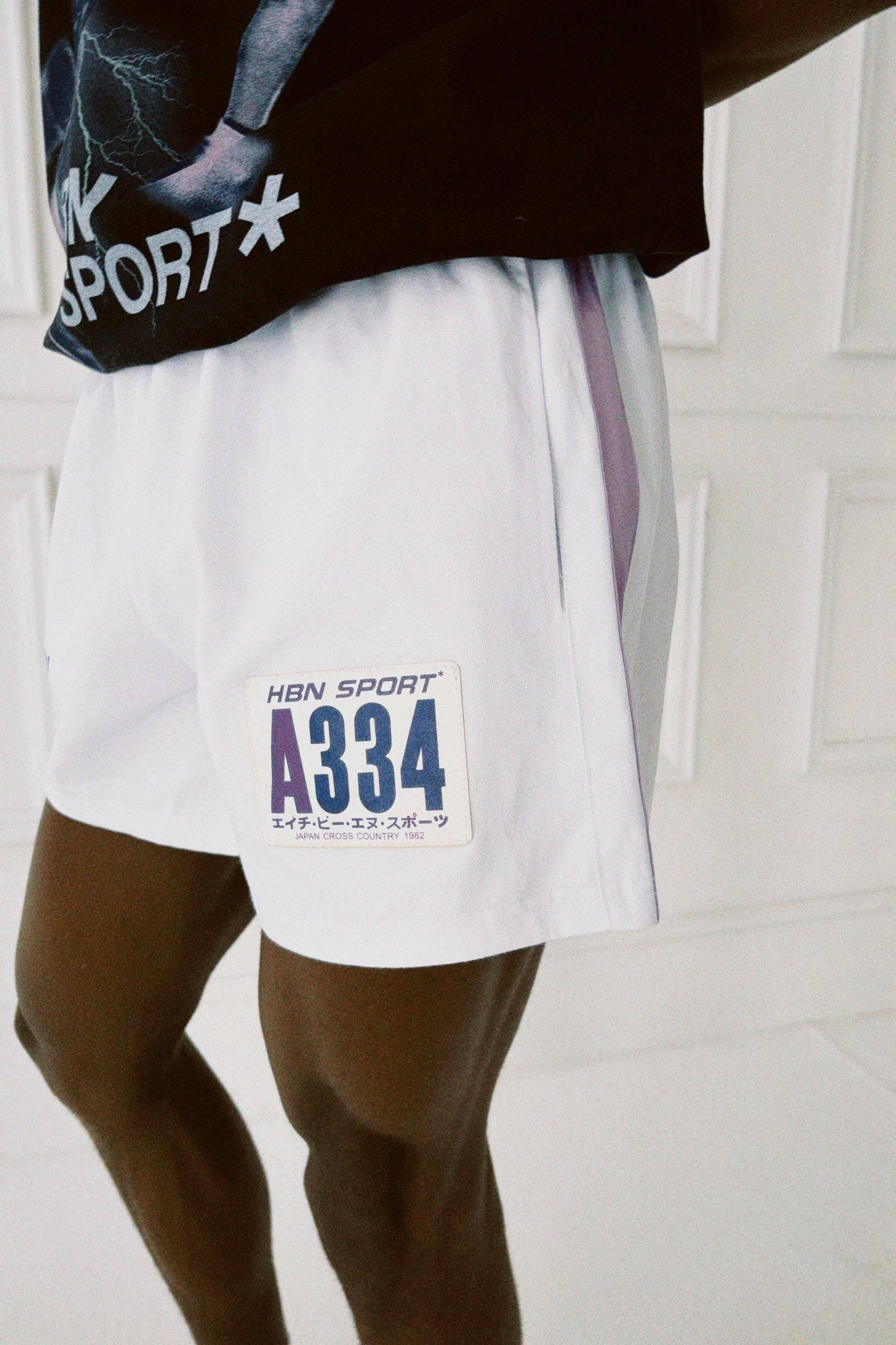 Cross Country Cotton Shorts (white and lilac)
