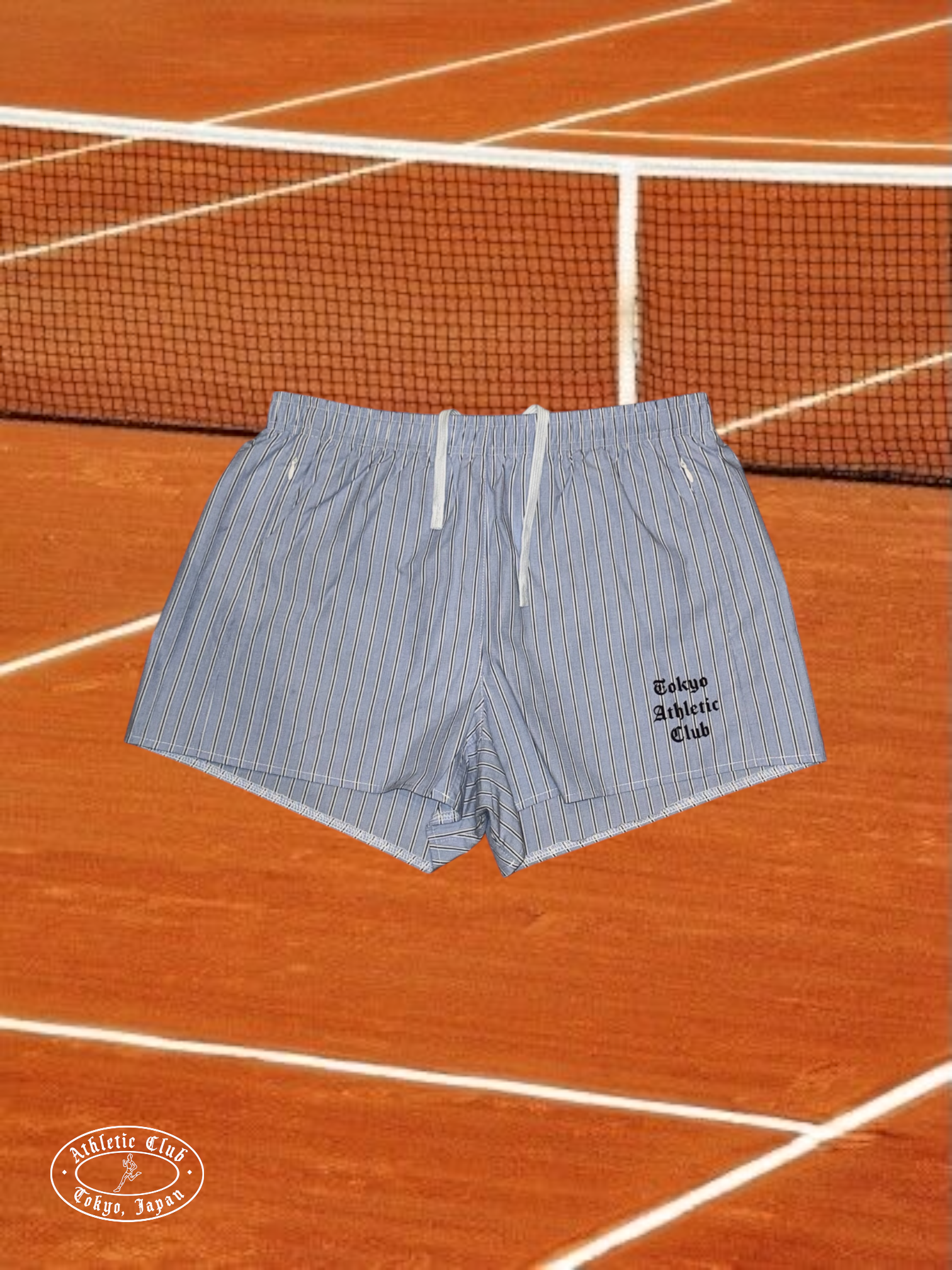 Fuji stripe cotton running shorts