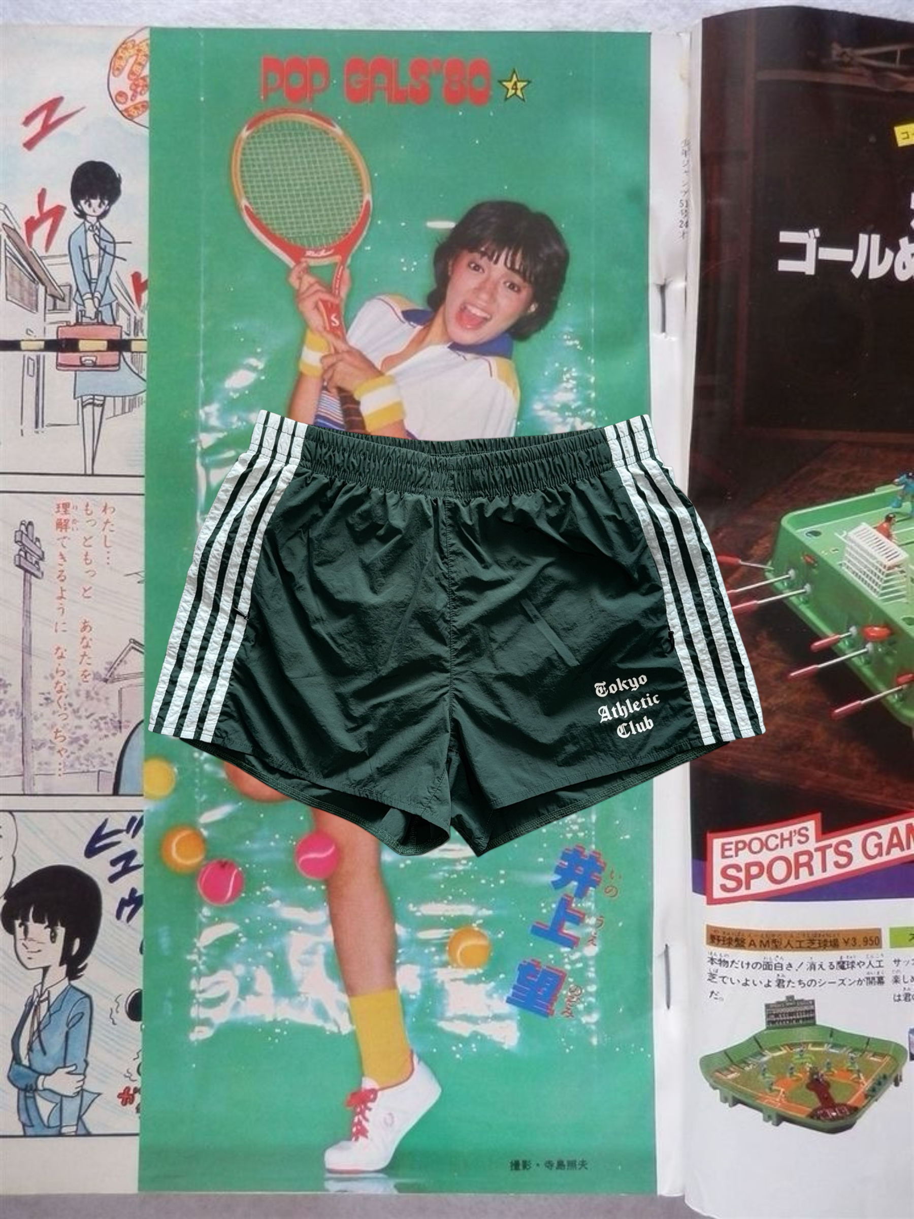 Forest Green Nylon Tennis shorts