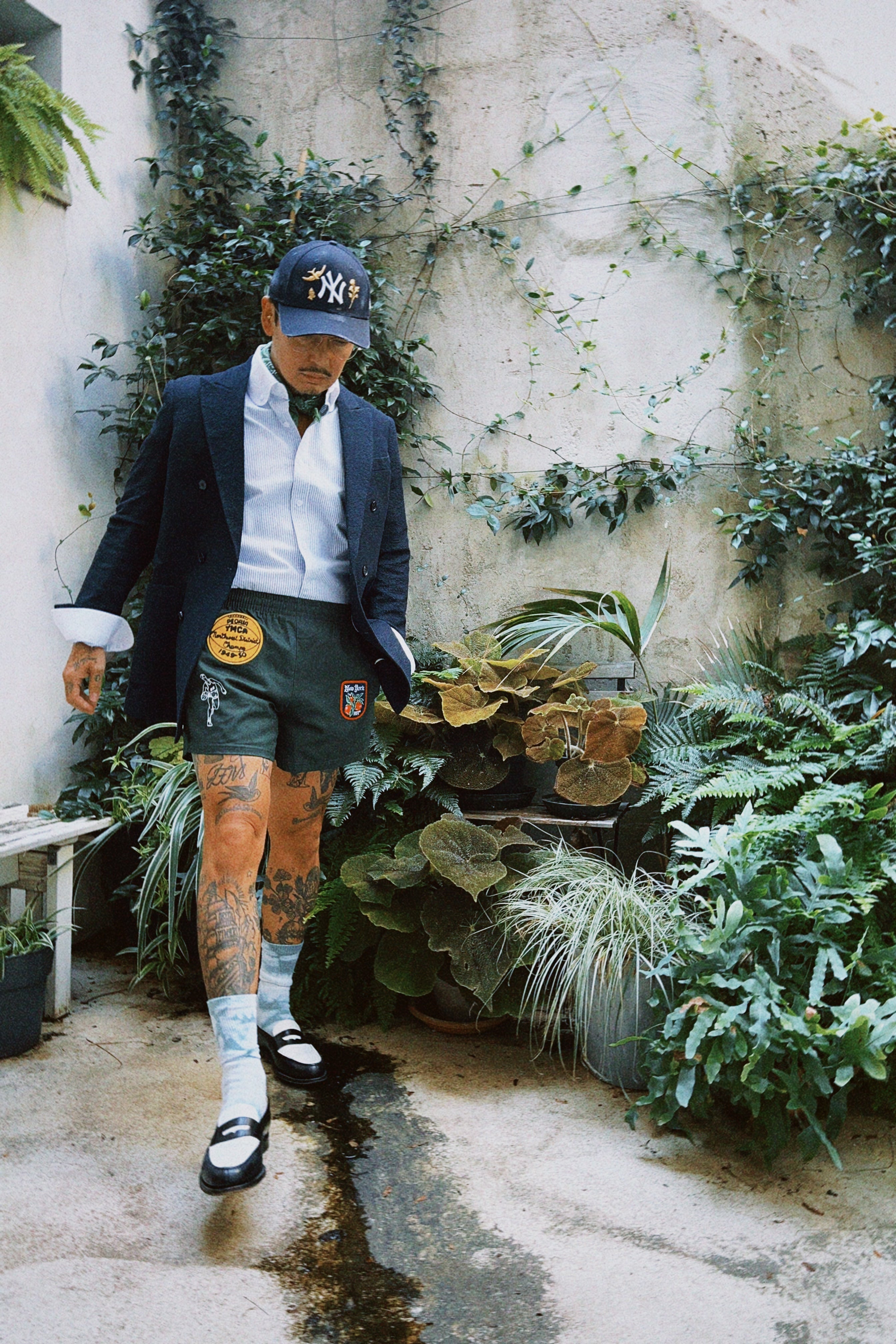 Vintage Patch Basketball shorts (forest green)