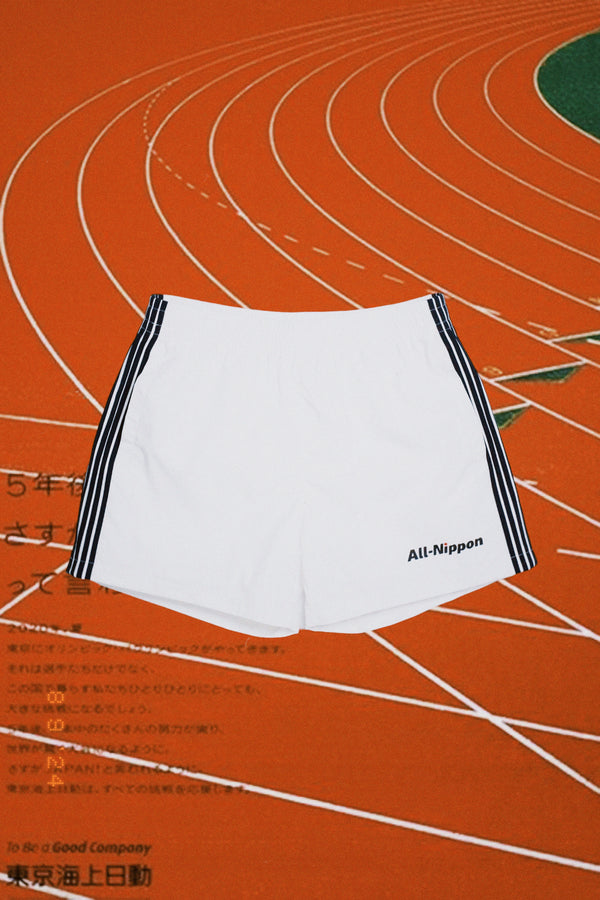 All-Nippon Nylon Jogging Shorts (White & Black)