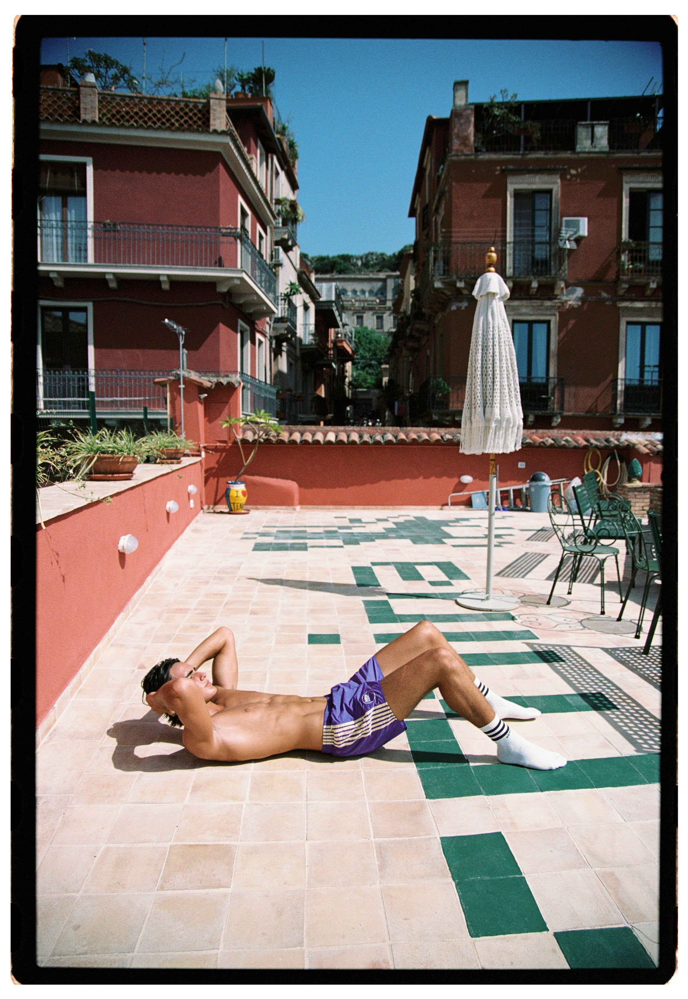 Seaside Nylon Track Shorts (Purple)