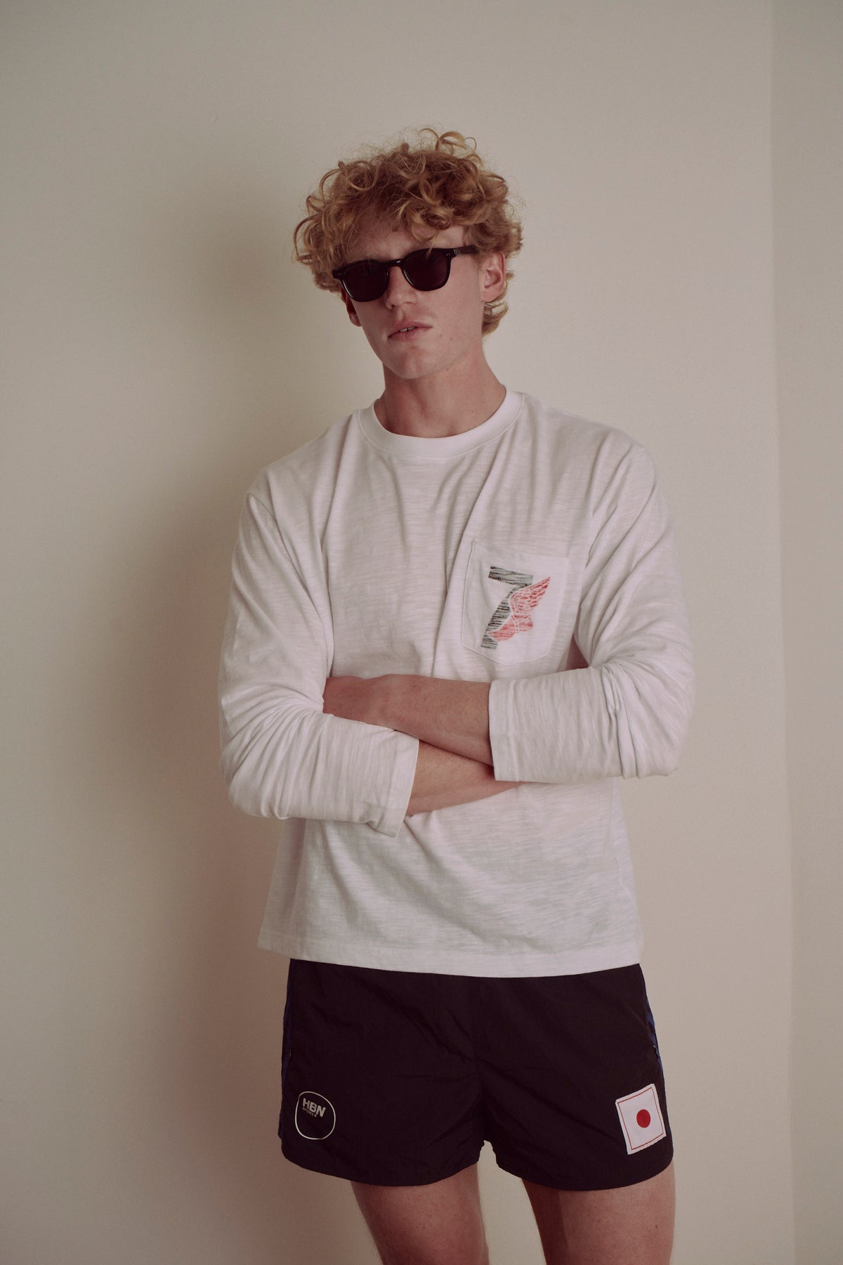 Winged foot slub cotton long sleeve (white)