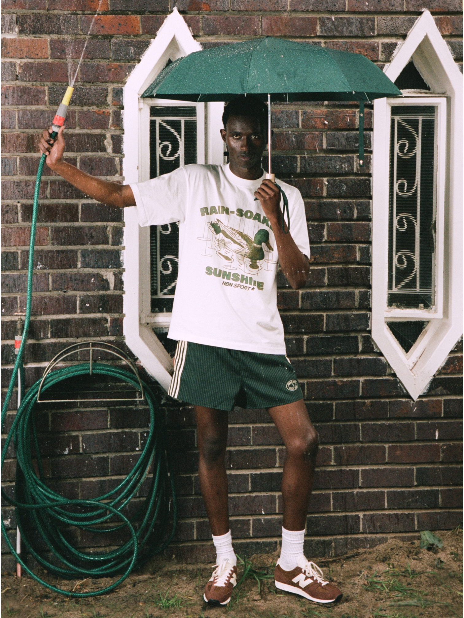 Varsity Pinstripe shorts (Green and baby yellow)