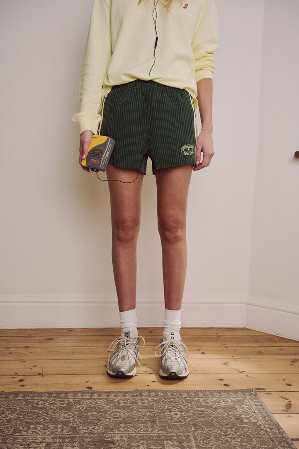 Varsity Pinstripe shorts (Green and baby yellow)