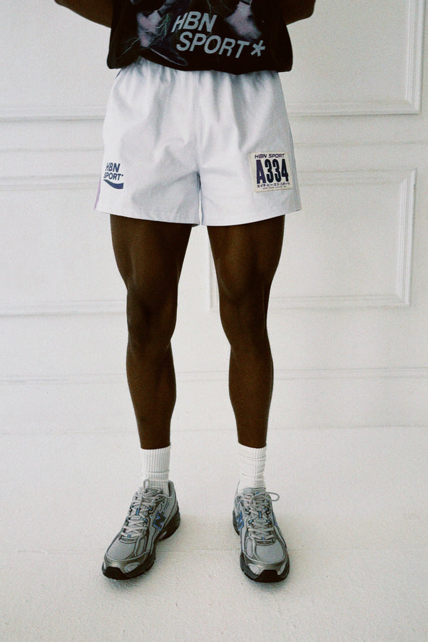 Cross Country Cotton Shorts (white and lilac)