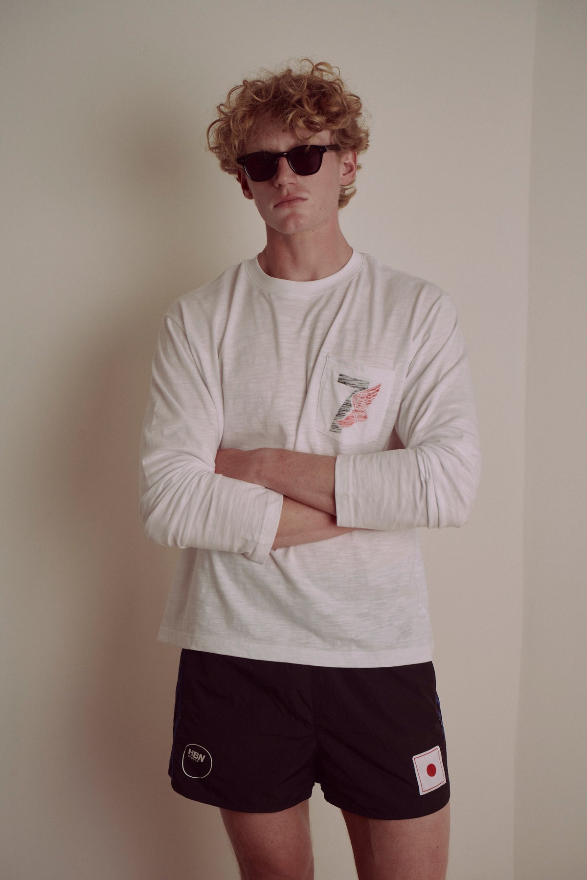 Winged foot slub cotton long sleeve (white)