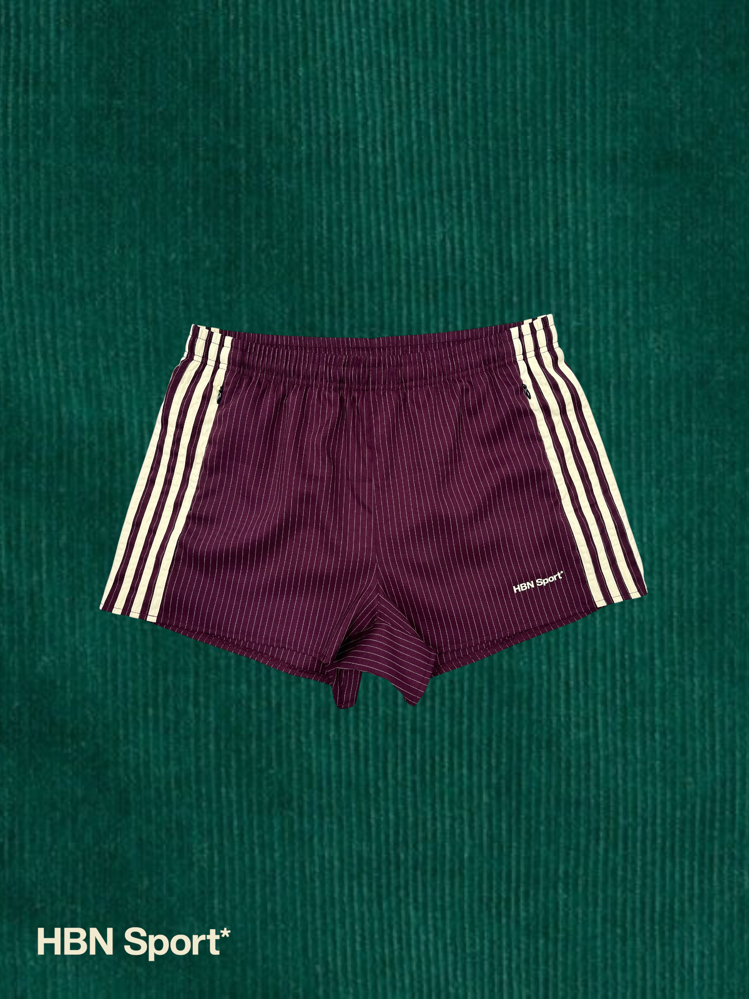 Cambridge pinstripe shorts (burgundy & baby yellow)
