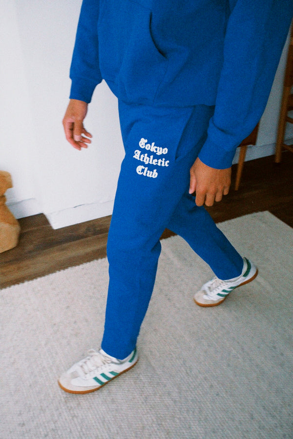 Gothic logo straight leg sweatpants (Royal Blue)