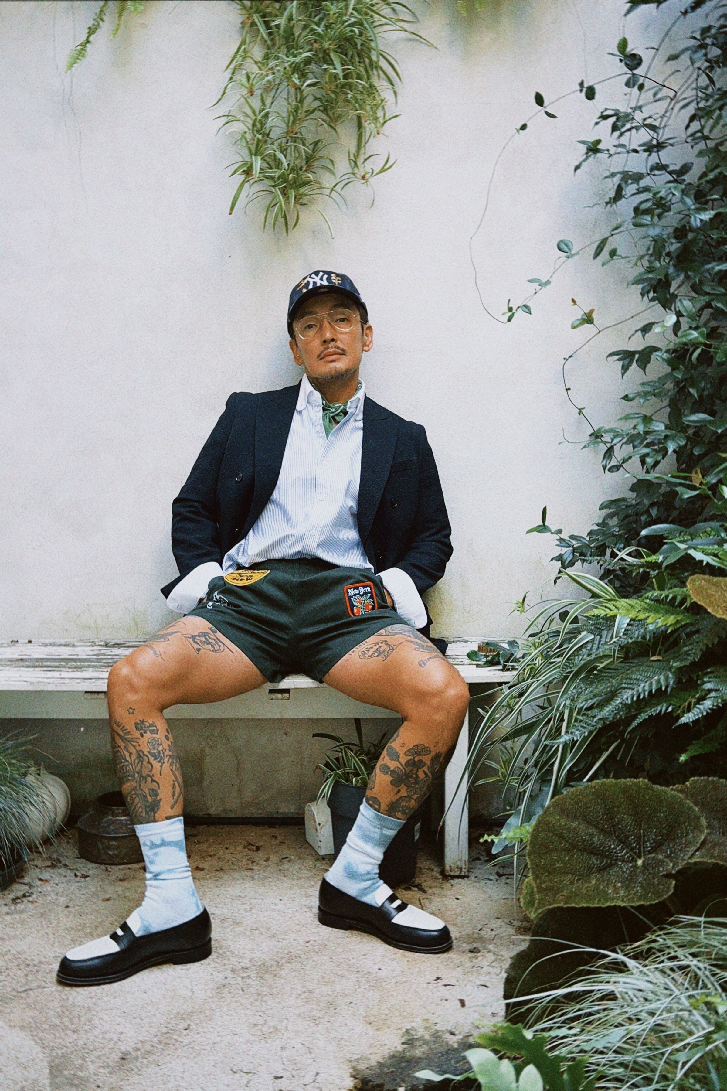 Vintage Patch Basketball shorts (forest green)