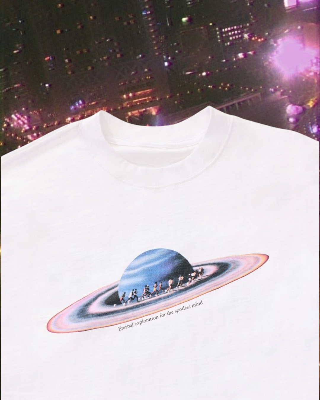 Eternal exploration slub cotton long sleeve tee