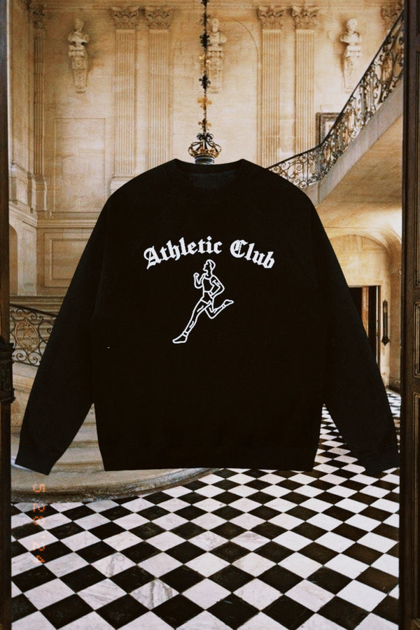 Athletic Club Track & Field* Raglan Sweatshirt (Black)